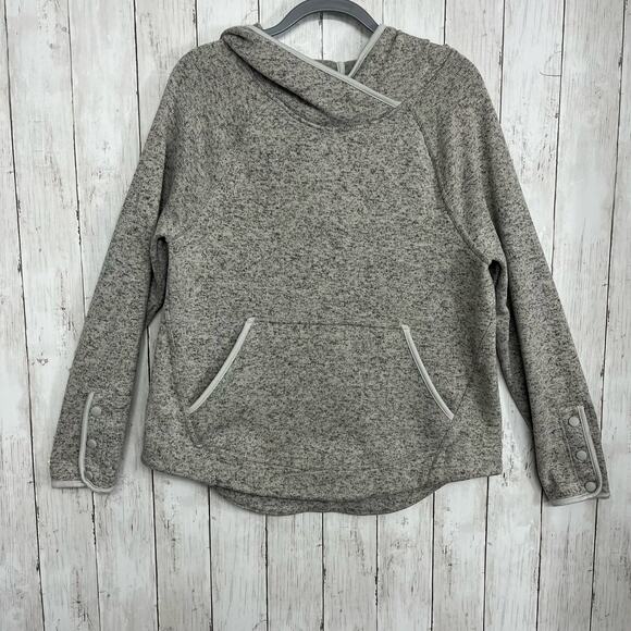 Champion C9 Gray Brushed Back Breathable Long Sleeve Hooded Sweatshirt Large - Picture 2 of 9